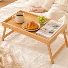 Multifunctional Slouchy Person Desk Bedside Window Sill Small Table Dormitory Simple Computer Desk With Legs Tea Tray - Brown - View 2