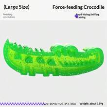 Double-Sided Design - Dog Treat Hiding Rubber Toy, Fun Green Cartoon Crocodile Shaped Design, Pet Food Dispensing Hiding Foraging Chewing Toy, Reusable Treat Dispenser Toy, Durable Material, Pet Intelligence Training, Suitable For All Breeds Of Dogs. - Multicolor - View 12
