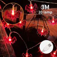 Halloween String Lights, LED Red Bat String Lights, Suitable For Halloween, Party, Yard, Indoor, Outdoor Decoration, LED String Lights, Holiday Party Decoration String Lights - Colorful String Lights - View 13