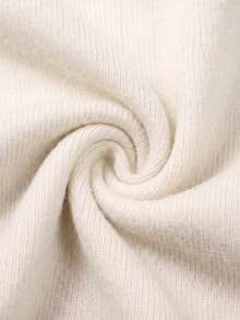 Wixra Cardigan Rajut Kabel Berkerah dengan Kancing Depan, Jaket Rajut Longgar Lengan Panjang dengan Bahu Jatuh Kasual untuk Musim Gugur dan Musim Dingin - Putih - View 7