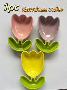 1pc Tulip Shape Spoon Rest, Cute Flower Utensil Holder For Kitchen Counter Stove Top, Decorative Spoon Holder For Spatula Ladle Fork, Easy To Clean Kitchen Accessory Tableware Decor, Color & Style Random - Multicolor - View 11