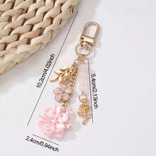 New Rose Theme Bag Charm, USB Flash Drive Keychain, Metal Lanyard, Cute Stone Pendant, Key Chain, Phone Charm, Holiday Gift, Keychain, Lanyard, Key Chain, Key Chain Decoration - Multicolor - View 3