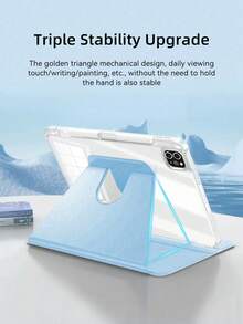 DANYCASE 透明壓克力 360°旋轉保護殼，相容 iPad Air 8 (M4) 11" 13" 2026 11th(A16) 2025 Air 11 13 M2 M3 2024 2025 Pro 11 13 M4 2024 Air 5 Air 4 10.9 2022 9th 8th 7th 10.2 5th 6th 9.7 10th Gen 10.9 2021 Pro 11 12.9 Mini6 - 淺藍色-1 - 查看 2