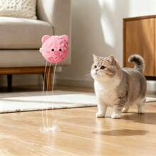 10pcs/1pc Pink Pig Pet Interactive Bouncing Sound Toy Ball, Cat Interactive, Self-Entertainment Toy For Dogs And Cats To Play And Relieve Boredom, Sound-Attracting Toy For Dogs And Cats, Durable Material, Slow Rebound Pet Companion Play Toy, No Electricity, Christmas Gift - Pink - View 3