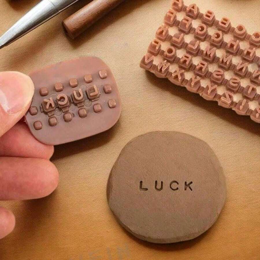 Clay Letter Stamps - Double Mini Letter Clay Stamps, Also Suitable For Cookie Stamps And Clay Letter Stamps, Kitchen Decor, Kitchen, Coffee Bar Accessories, - Multicolor - View 1