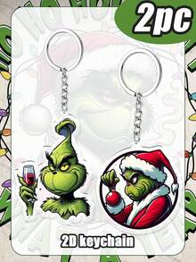 Splendor Gleclinch Lovely Holiday Bag Hanging, Acrylic Printed Key Ring Pendant With Metal Chain, Everyday With Christmas Decorations - Multicolor - View 11