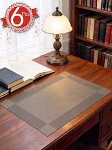 1-12pcs Gold PVC Rectangular Placemats, Minimalist Style Coffee Cup Coasters, Washable, Easy To Clean, Wipeable, Non-Slip, Heat Resistant, Suitable For Room Decor, Table Decor, Home Decor, Party Decor, Suitable For Holidays, Parties, Gatherings, Birthdays, Weddings, Gifts, Presents, Dinners, Outdoor, Picnics. - Multicolor - View 10