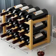 Wine Rack Tiered Divider Display Wine Bottle Storage Wine Rack Can Hold 6/8/9/12/16 Bottles - View 21