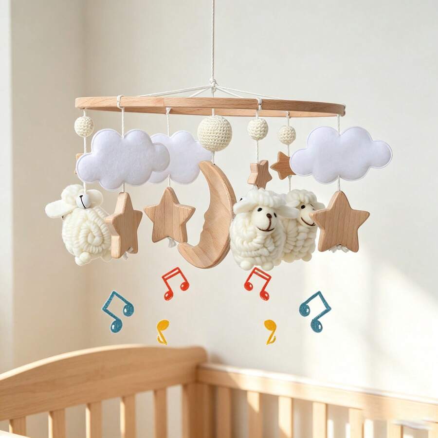 Đồ chơi treo nôi Alpaca & Cloud cho bé, xúc xắc treo bằng vải mềm, chuông giường vỗ về giấc ngủ cho trẻ sơ sinh, trang trí phòng ngủ cho bé