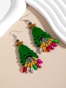 1 Pair Creative Christmas Tree Earrings, Cute And Fun, Suitable For Women - Multicolor - View 7