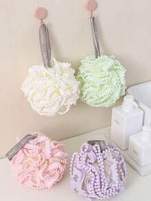 Ruffled Polka Dot Bath Sponge, Mesh Bath Ball With Hanging Rope, Quick Lather Body Scrubber, Bathroom Shower Accessory, Suitable For Daily Bathing, Multiple Colors Available, Home Bath Use - Multicolor - View 6