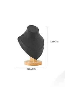 1个白色/米色/绿色/黑色木质手镯项链展示架，高档展示道具，适用于珠宝店/高端店铺，可用于珠宝收纳、橱窗展示，商业级品质 - 木底人像脖子 - 查看 13
