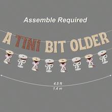 1組 Tini Bit Older 紙製橫幅,亮片字母馬丁尼調酒三角旗,趣味生日派對牆面掛飾,適用生日主題派對與生日佈置 - 生日橫幅 - 查看 5