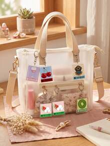 1pc/6pcs Music Code Song Graphic Aesthetic Acrylic Keychains, Popular Music Scan Code Player Series Including Pink High-Foot Wine Glass, Double Red Cherries, Vintage Diving Helmet, Blooming Sunflower, Sliced Watermelon With Sugar Cube And Sliced Kiwi Square Pattern Pendant, Backpack And Car Key Accessories, Gift For Music Lovers And Fans - Multicolor - View 2