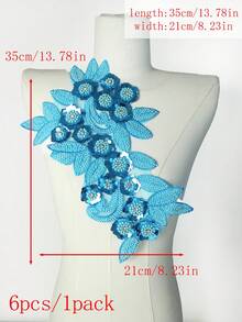 3D 串珠蕾丝绣花贴片、水钻亮片贴花、适用于服装装饰、婚纱配饰、DIY 缝纫工艺品 - 多色 - 查看 101