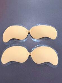 1/2pcs Mango-Shaped Self-Adhesive Strapless Front-Closure Invisible Back Adhesive Bra, Suitable For Wedding Dress - Multicolor - View 15