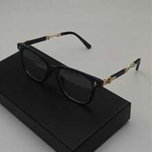 1 Pair High-Quality Board Material Vintage Brand Design Glasses, Luxury Anti-Radiation Plain Lens For Men And Women, Suitable For Daily Wear - Multicolor - View 7