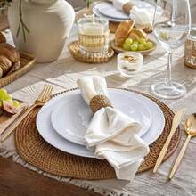 Minimalist Pure White Round Tray/Plate Set - 7.5 Inch Small Plate/10.25 Inch Large Plate, Stackable Space-Saving, Elegant Tableware, Suitable For Weddings, Birthday Parties, Christmas, School Gatherings, Outdoor Banquets And Daily Dining. Suitable For Both Formal And Informal Occasions, Versatile Party Tableware, Ideal Choice For Event Planners - View 3