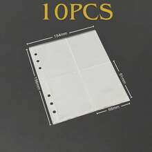 10 Pages 40 Pockets 6-Ring A5 Loose Leaf Binder Inner Pages, 2.5x3.5 Inch Photo Card Sleeves, Double-Sided 4-Pocket Page Protectors, Ultra-Clear Card Sleeves, Suitable For Daily Planning And Notes, Office Supplies, Ticket And Card Collection Album - Crystal Card Binder - View 11