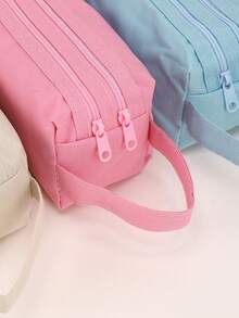 Tempat Pensil Dua Lapis Kapasitas Besar, Bahan Kain Oxford Tahan Lama, Desain Ritsleting Ganda, Tas Penyimpanan Alat Tulis Multifungsi Portabel, Pengatur Meja Praktis, Cocok untuk Penggunaan Kantor Sehari-hari, Perlengkapan Belajar Penting Klasik untuk Kembali ke Sekolah - Sepotong Tunggal - View 6