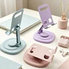 2pcs 360° Rotatable Aluminum Alloy Adjustable Tablet Stand, 360° Rotatable Folding Tablet Holder, Universal Smartphone Tablet Desktop Stand, Multi-Angle Silicone Non-Slip Base Folding Desktop Stand, Back To School Supplies - Multiple Styles - View 2