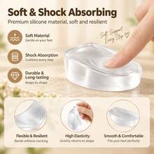 1 Pair Clear Heel Lift Inserts, 1/2/3cm Invisible Height Increase Insoles, Soft Shock Absorbing Heel Cushions For Sneakers & Boots, Unisex - Clear - View 4
