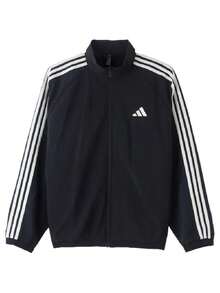 Adidas Men's Sports Jacket ST 3ST LW JKT Stand Collar Training Casual Woven Jacket KX0491 - Black - View 1