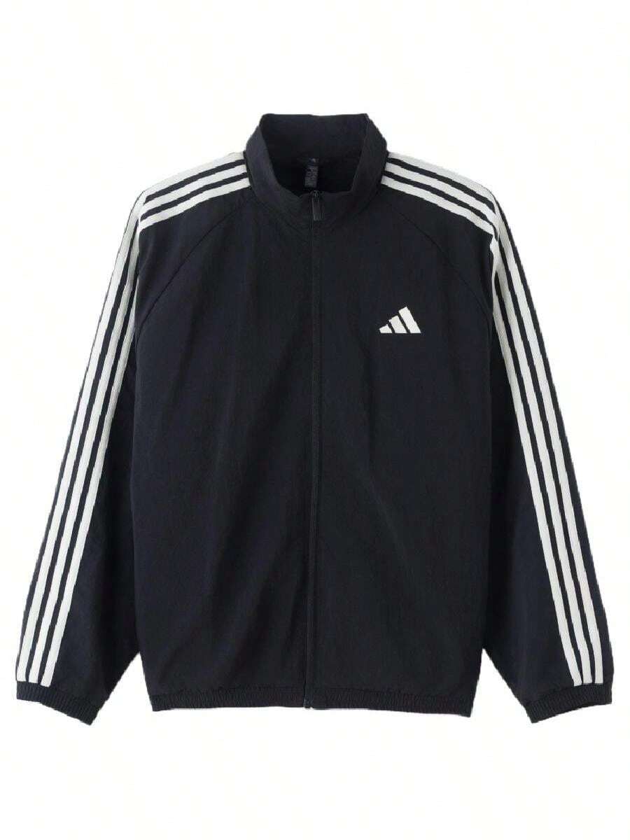 Adidas Men's Sports Jacket ST 3ST LW JKT Stand Collar Training Casual Woven Jacket KX0491 - Black - View 1