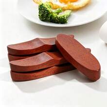 1/2/5/10pcs Japanese Style Wooden Chopstick Holder/Rest - Coffee Brown - View 4
