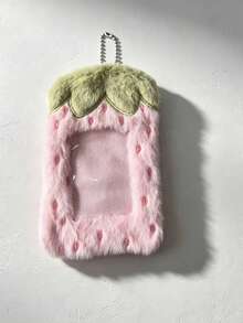 Strawberry Filled Photo Card Holder Keychain, Soft Fluffy 3-Inch Idol Photo Card Holder, Cute Pretty Photo Card Display Storage Bag Pendant, Suitable For Fans - Multicolor - View 10