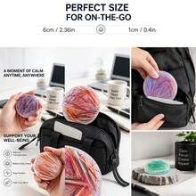 1Pc Round Tactile Relaxation Stone, Adult Desktop Focus Accessory With Tweezers, Smooth Handheld Stress Relief Tool For Office And Home - Multicolor - View 6