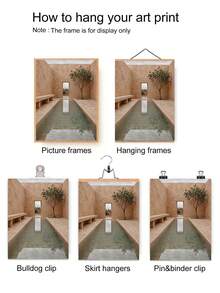 1/2pcs Bohemian Mediterranean Courtyard Canvas Wall Art, Warm Terracotta Color Pool Olive Tree Architecture Print, Rustic Neutral Aesthetic Poster, Bedroom Living Room Farmhouse Dining Room Home Wall Decor, Gift - Abstract Style - View 7