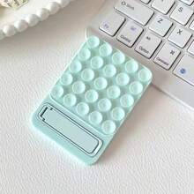 1PC Macaron Suction Cup Phone Stand, Single-Arm Metal & Silicone Minimalist Adhesive Back Mount With Self-Adhesive Tape, Non-Slip Pad, Car Mount, Creative Foldable Soft Silicone Desktop & Bathroom Universal Phone Holder - Multicolor - View 11