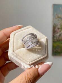MADEONE 1pc Vintage Line Wrap Ring, Unisex, Suitable For Daily Wear, Party Accessory, High-Quality Ring Jewelry Gift - Beautiful Layered Design Ring - View 4