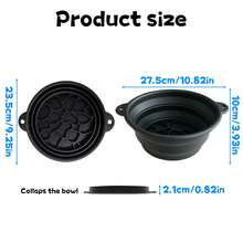 Large Capacity Foldable Multi-Function Ice Bowl/Cold Compress Beauty Device ( Silicone Material): Combines Ice Making And Cold Compress Container In One, Minimalist Solid Color Design (Black, Blue, Pink Three Colors Available). Features Round Basin With Honeycomb Ice Tray And Hanging Hole For Easy Storage - Multicolor - View 6