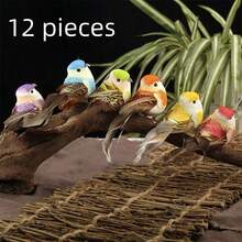 1/6/12pcs Feathered Realistic Artificial Small Bird Outdoor Garden Decoration Ornaments, Random Dispatch - Multicolor - View 11