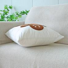 1pc Christmas Gingerbread Man Embroidered Towel Pillowcase, Christmas Embroidery Cushion Cover Holiday Decoration Throw Pillow Case, Without Pillow Insert - White - View 6