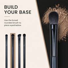 4pcs Eye Makeup Brush Set, Large Base Brush + Medium Blending Brush + Small Deepening Brush + Detail Eyelid Brush, Soft And Dense Bristles, Even Powder Pickup, No Flying Powder, No Eye Irritation, Complete Eye Makeup In One Set, High Cost-Performance, Ideal Choice For Beginners - Multicolor - View 3