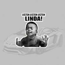 1/2/5 Pcs "Listen Linda" Vinyl Stickers For Bikes, Electric Scooters, Skateboards, Outdoor Gear, Cars, Trucks, Laptops, Home & Metal Surfaces - A - View 7
