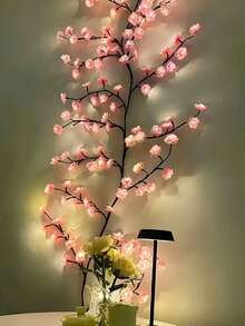 1 Cherry Blossom Branch LED Light, USB Powered, 144 LED/96 LED/72 LED, 8 Flashing Modes, Soft And Bendable, Suitable For Indoor And Outdoor, Living Room, Bedroom, Wall, Wedding Decoration, Party Atmosphere Light, Valentine's Day, Birthday And Graduation Gift (With Remote Control) - Multicolor - View 7