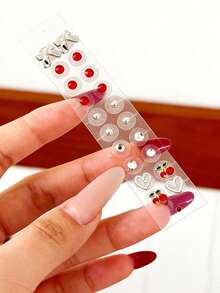 Red Acrylic Ear Seed Stickers, 20Pcs Disposable Ear Press Seeds For Acupressure, Auricular Therapy Ear Piercing Decor - One Size - View 6