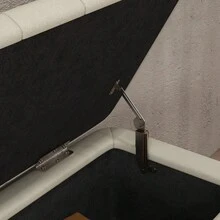 Linen-Look 92 X 31cm Storage Ottoman - Dark Brown On-Site - Cream White + Polyester - View 7