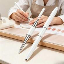 1pc Double-Ended Stainless Steel Nail Art Mixing Tool, Multi-Function Embossing Painting Carving Pen, Fine Tip Nail Carving Pen, Suitable For Nail Embossing And Gel Pickup - Multicolor - View 3