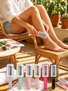Foot Exfoliating Stone/File With Silicone Moisturizing Foot Sleeve - Removes Calluses, Hard Skin And Dead Skin; Suitable For Wet Or Dry Use; Deep Exfoliation And Eliminates Roughness; Ideal Choice For Foot Care - Multi-color - View 1