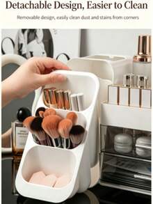 Cosmetics Storage Box Skincare Products Home Vanity Multi-Functional Layered Organizer High-End Texture Lipstick Large Capacity Makeup Storage Box Perfect Storage For Makeup Essentials - Multicolor - View 3
