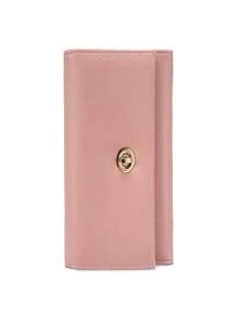 CHARM INFINITE Classic Litchi Texture Faux Leather Women's Long Wallet, Twist Lock Flap Clutch, Zipper Coin Compartment, Multiple Card Slots And Cash Slots For Smartphone, Solid Color Large Capacity Women's Clutch, Suitable For Daily Work, Dating, Holiday Gift Choice - Multicolor - View 14