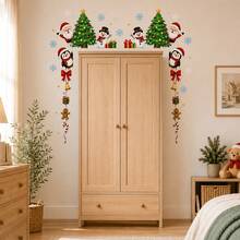 Christmas Door Frame Decor Sticker Santa Snowman Penguin Tree Holiday Wall Decal Xmas Home Decoration - Christmas Wall Decals - View 5