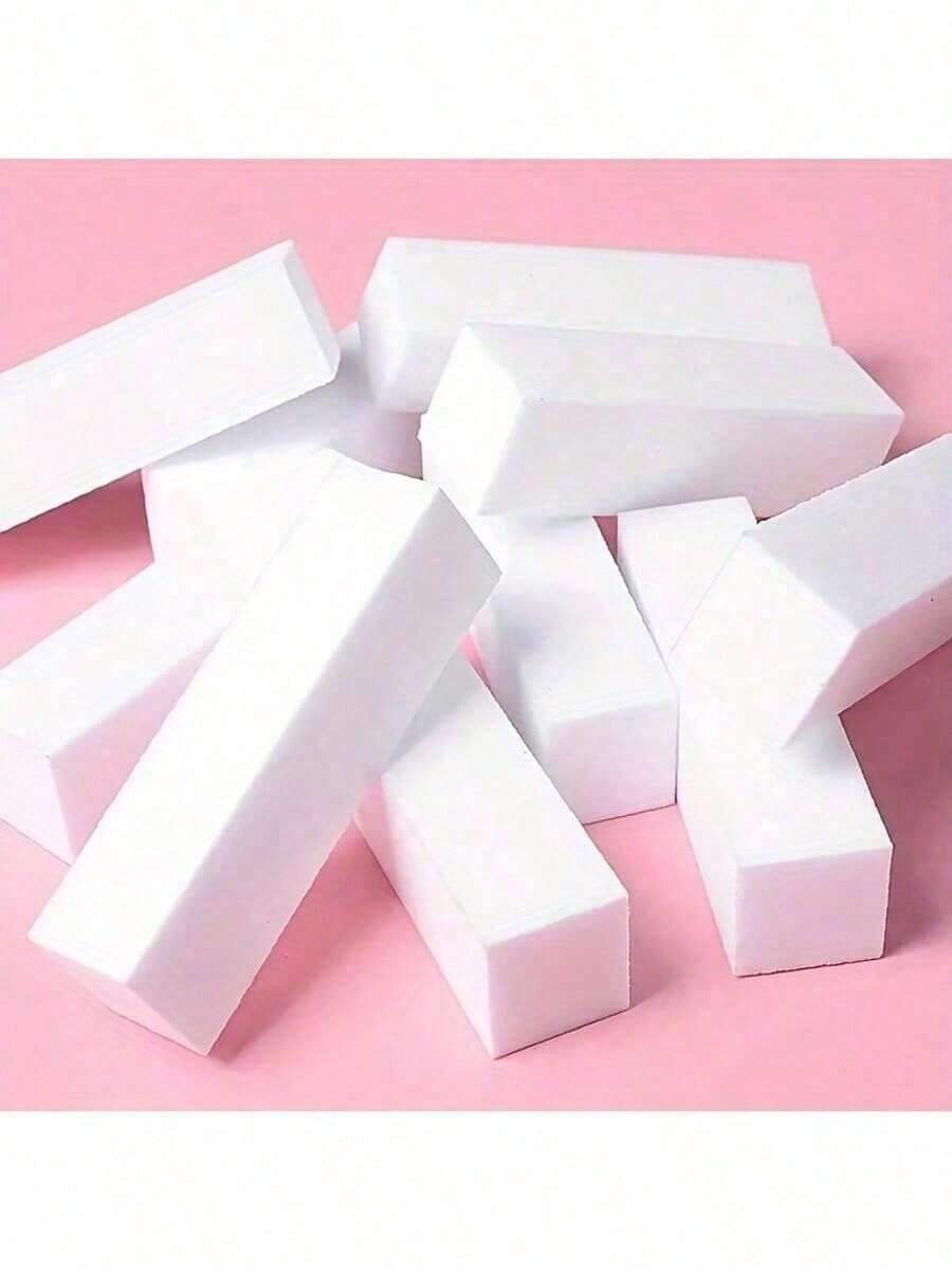 10pcs Nail Buffer Blocks, Medium/Fine Grit 100/180, Suitable For Acrylic Nails, Gel Nail Polish, 3-In-1 Professional Toe And Nail File Set - Multicolor - View 1