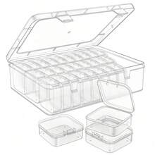 Bead Storage Box, Small Transparent Plastic Storage Box With Hinged Lid And Labels, Craft Storage Box For Bracelets, Jewelry, Diamonds, Clay Beads, Screws, Seeds, Small Parts Mini Box - Multicolor - View 3
