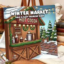 1 Winter Coloring Book, 24 Pages Of Cozy Christmas Coloring Pages, Suitable For Children And Adults, Perfect As A Gift, For Christmas Activities, Holiday Parties, Classroom Teaching Or Enjoying Cozy Coloring Time At Home! - Winter Coloring Book - View 2